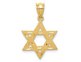 Star Of David Pendant in Satin 14K Yellow Gold (NO CHAIN)