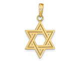 Star Of David Pendant in Satin 14K Yellow Gold (NO CHAIN)