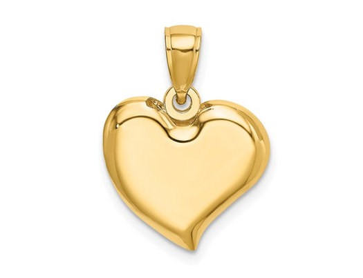 14K Yellow Gold Polished Teardrop Heart Charm Pendant (NO Chain)