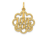 I LOVE DOGS Pendant Necklace in 14K Yellow Gold (NO CHAIN)