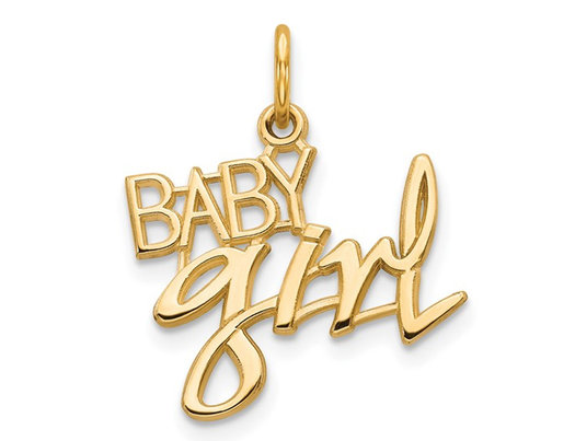 14K Yelllow Gold BABY GIRL Charm Pendant (NO CHAIN)