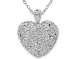 Sterling Silver Heart Pattern Pendant Necklace with Chain