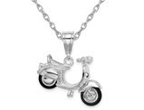 Sterling Silver Vespa Scooter Charm Pendant Necklace with Chain