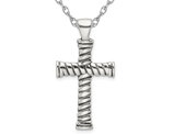 Sterling Silver Antiqued Cross Pendant Necklace with Chain