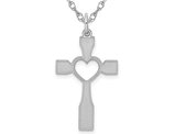 Sterling Silver Heart Cross Pendant Necklace with Chain