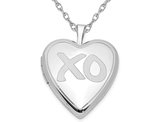 XO Heart Locket in Sterling Silver with Chain