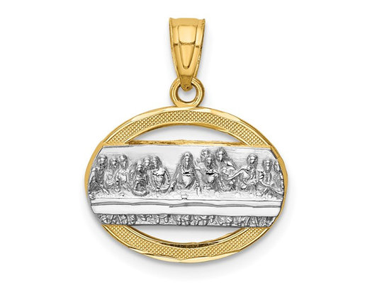 14K Yellow Gold The Last Supper Pendant Medal (No Chain)