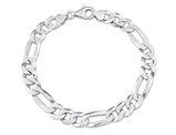 Mens Flat Figaro Chain Bracelet in Sterling Silver (9.00 inches)
