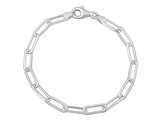 Diamond Cut Paperclip Chain Bracelet in Sterling Silver (7.50 inches)
