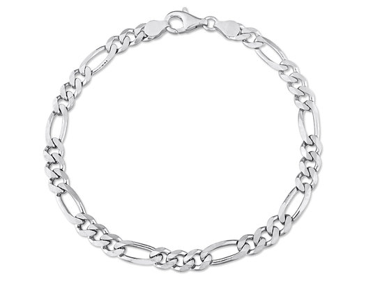 Figaro Chain Anklet in Sterling Silver (9.00 inches) 