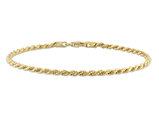 Rope Chain Bracelet in Yellow Plated Sterling Silver (7.50 inches)