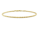 Rope Chain Bracelet in Yellow Plated Sterling Silver (9.00 inches)