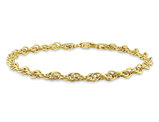 Singapore Chain Bracelet in Yellow Plated Sterling Silver (7.50 inches)