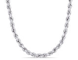 Sterling Silver Twisted Rope Chain Necklace with Lobster Clasp (18 inches 5mm)
