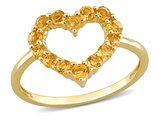 1/2 Carat (ctw) Citrine Heart Ring in 10K Yellow Gold