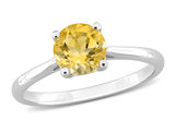1.25 Carat (ctw) Solitaire Citrine Ring in Sterling Silver
