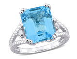 7.57 Carat (ctw) Sky Blue Topaz and White Topaz Ring in Sterling Silver