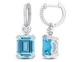 8.28 Carat (ctw) Blue Topaz Drop Earrings in Sterling Silver