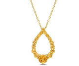 1.96 Carat (ctw) Madeira Citrine Drop Pendant Necklace in Yellow Plated Sterling Silver with Chain