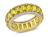 11.20 Carat (ctw) Yellow Sapphire Ring Band with Diamonds in 14K Yellow Gold