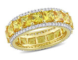 4.80 Carat (ctw) Yellow Sapphire Ring Band with Diamonds in 14K Yellow Gold
