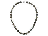 Saltwater Cultured Tahitian Pearl Necklace (8-11mm) in 14K White Gold
