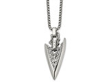 Men's Stainless Steel Antiqued Arrowhead with Chain (24 Inches)