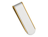 Stainless Steel Polished with Yellow IP-plated Edges Money Clip