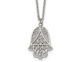 Stainless Steel Hamsa Pendant Necklace with Chain