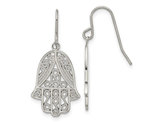 Stainless Steel Hamsa Dangle Earrings