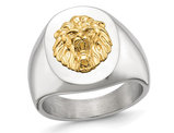 Men's Lion Head Stainless Steel Polished Ring