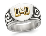Men's Stainless Steel DAD Shield Ring