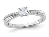 Sterling Silver Cubic Zirconia Polished Promise Ring 