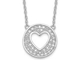 1/6 Carat (ctw) Diamond Circle Heart Pendant Necklace in Sterling Silver with Chain