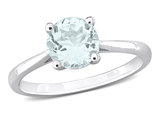 1.15 Carat (ctw) Aquamarine Solitaire Ring in Sterling Silver