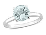 1.65 Carat (ctw) Aquamarine Solitaire Ring in 10K White Gold