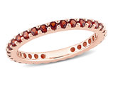 1.15 Carat (ctw) Garnet Eternity Wedding Band Ring in 10K Rose Gold