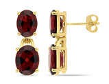 10.00 Carat (ctw) Garnet Drop Earrings in Yellow Plated Sterling Silver