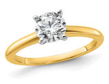 1.00 Carat (ctw VS2-VS1, D-E-F) IGI Certified Lab-Grown Diamond Solitaire Engagement Ring in 14K Yellow Gold
