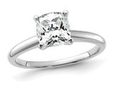 1.75 Carat (ctw VS2, D-E-F) Certified Cushion-Cut Lab Grown Diamond Solitaire Engagement Ring in 14K White Gold