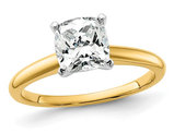 1.75 Carat (ctw VS2, D-E-F) Certified Cushion-Cut Lab Grown Diamond Solitaire Engagement Ring in 14K Yellow Gold