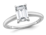 1.50 Carat (ctw VS2, G-H) Emerald-Cut Certified Lab-Grown Diamond Solitaire Engagement Ring in 14K White Gold