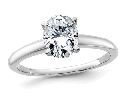 1.20 Carat (ctw VS2, G-H) Certified Lab-Grown Diamond Solitaire Engagement Ring in 14K White Gold