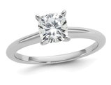 1.00 Carat (ctw VS2-VS1, D-E-F) IGI Certified Cushion-Cut Lab Grown Diamond Solitaire Engagement Ring in 14K White Gold