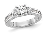 1.51 Carat (ctw VS2-VS1, D-E-F) IGI Certified Lab-Grown Three-Stone Diamond Engagement Ring 14K White Gold