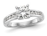 1.20 Carat (ctw VS2-VS1, D-E-F) IGI Certified Round Lab-Grown Diamond Engagement Ring 14K White Gold