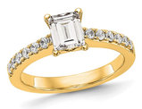 1.92 Carat (ctw VS2, G-H) Emerald-Cut Certified Lab-Grown Diamond Engagement Ring 14K Yellow Gold