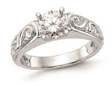 1.00 Carat (ctw VS2-VS1, D-E-F) IGI Certified Lab-Grown Diamond Solitaire Engagement Ring 14K White Gold