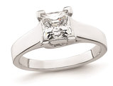 1.20 Carat (ctw VS2, D-E-F) Certified Princess Lab-Grown Diamond By-Pass Engagement Ring 14K White Gold