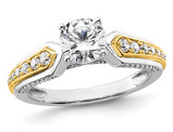 1.33 Carat (ctw VS2-VS1, D-E-F) IGI Certified Lab-Grown Diamond Engagement Ring 14K White and Yellow Gold